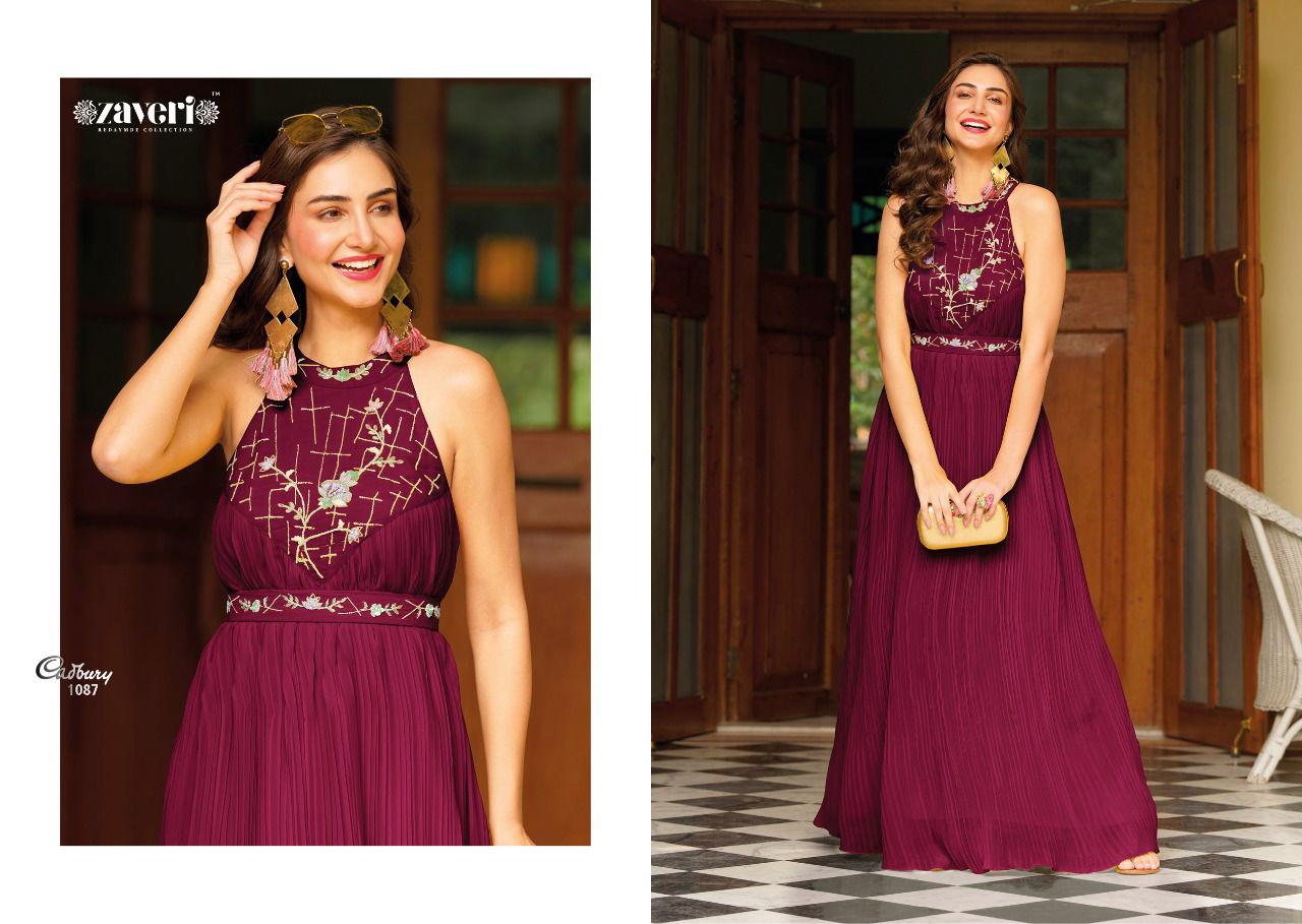 Zaveri Cadbury Stylish Party Wear Wholesale Designer Kurtis